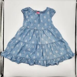 Kidtopia Blue Floral Print Tiered Ruffle Dress Toddler Girls Size 2T Cottagecore